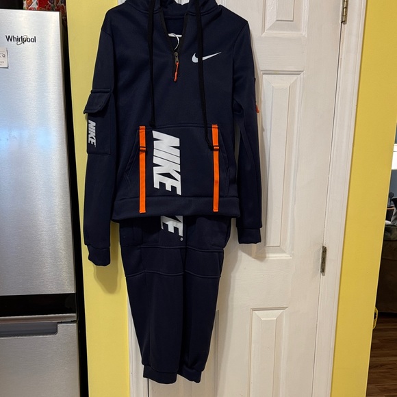 Nike Kids Navy and Orange Jogger Set - Picture 1 of 9